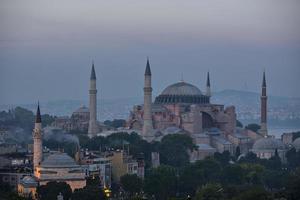 stanbul - Hagia Sophia enlightened by night photo