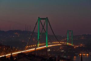 Bosphorus Bridge and traffic in the morning photo