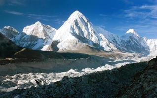 valle de khumbu, glaciar de khumbu y pico pumo ri foto