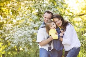 Happy family in nature photo