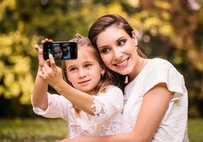 Mother with child selfie photo