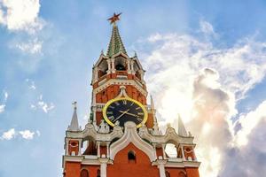 The famous Spasskaya tower of Moscow Kremlin