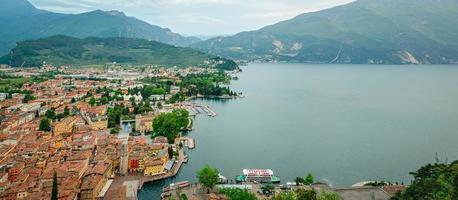 Lake Garda, Riva del Garda, HD panorama collage photo
