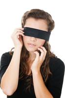 Blindfolded Woman Stock Photo, Royalty-Free