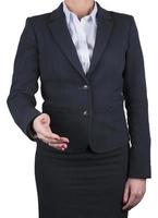 Business woman giving hand