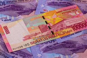 Different rupiah banknotes from Indonesia photo
