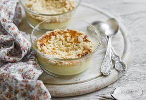 cottage cheese casserole in glass bowls photo