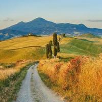 Natural white road in Tuscany, Italy photo