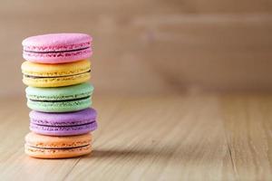 Five colorful french macaron photo