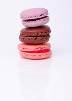 colorful macarons isolated on white photo