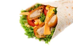 Chicken wrap isolated