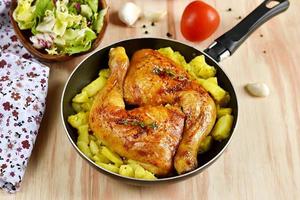 Roasted chicken legs with potatoes