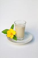 leche de soya con albahaca de limón foto
