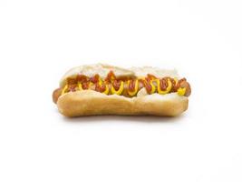 hot dog on white