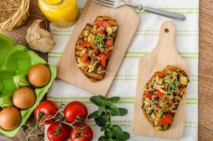 Eat clean - vegetarian toast with vegetable photo