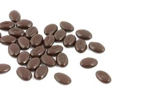 close-up of chocolate coffee beans isolated
