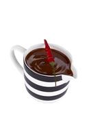 chocolate cup with chili above