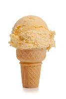 Vanilla ice cream cone a white