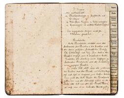 antique recipe book with handwritten text photo
