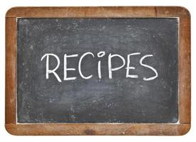 recipes word on blackboard photo