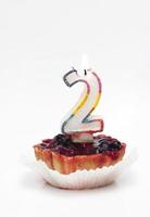 cupcake de cumpleaños con velas - número dos