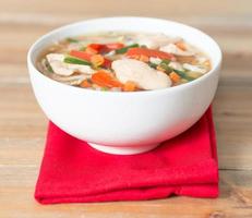 Bowls of Asian soup noodles