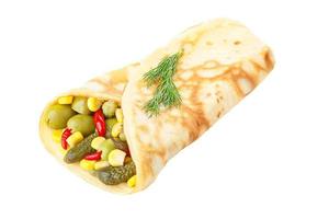 Vegetarian crepe stuffed with pickled vegetables