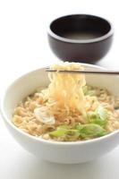 korean food, beef soup ramen noodles photo