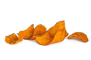 Sweet Potato Chips over White photo