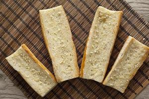 bread slices with garlic spread