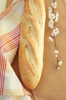 White bread loaf near the napkins photo