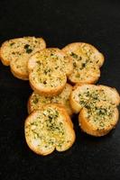 Garlic and herb bread close up. photo