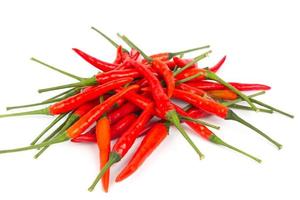The red hot Thai Chilies in isolation