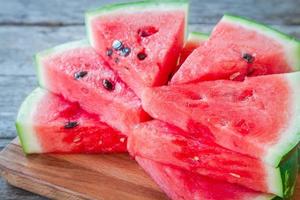 slices of fresh juicy organic watermelon photo