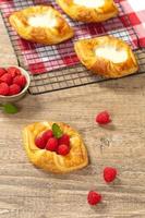 Raspberry pastries photo