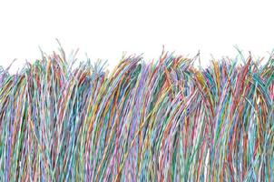 Colored telecommunication cables and wires photo
