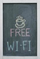 Free Wi-Fi in chalk on a restaurant's blackboard