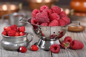 Raspberries and Strawberries photo