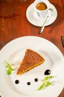 Carrot and almond cake with coffee