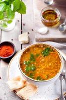 Lentil soup with smoked paprika and bread