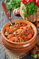 Vegetable stew with chicken and beans photo