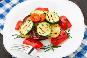 Grilled vegetables on a plate photo