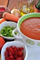 bowl of gazpacho with tomatoes