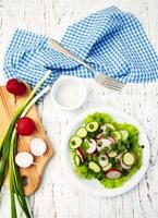 Spring salad with cucumbers and radish