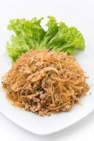 Larb vermicelli or Spicy Vermicelli.Traditional Thai food photo