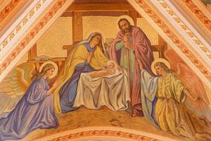 Banska Stiavnica - The fresco of Nativity scene