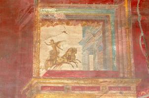 Fresco of woman in chariot photo