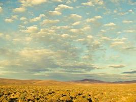 rural landscape with cloudscape at sunrise in argentina, south america