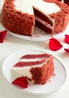 Cake "Red Velvet" in the form of heart. Valentine's Day.