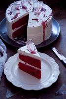 Red velvet cake decorated for Halloween